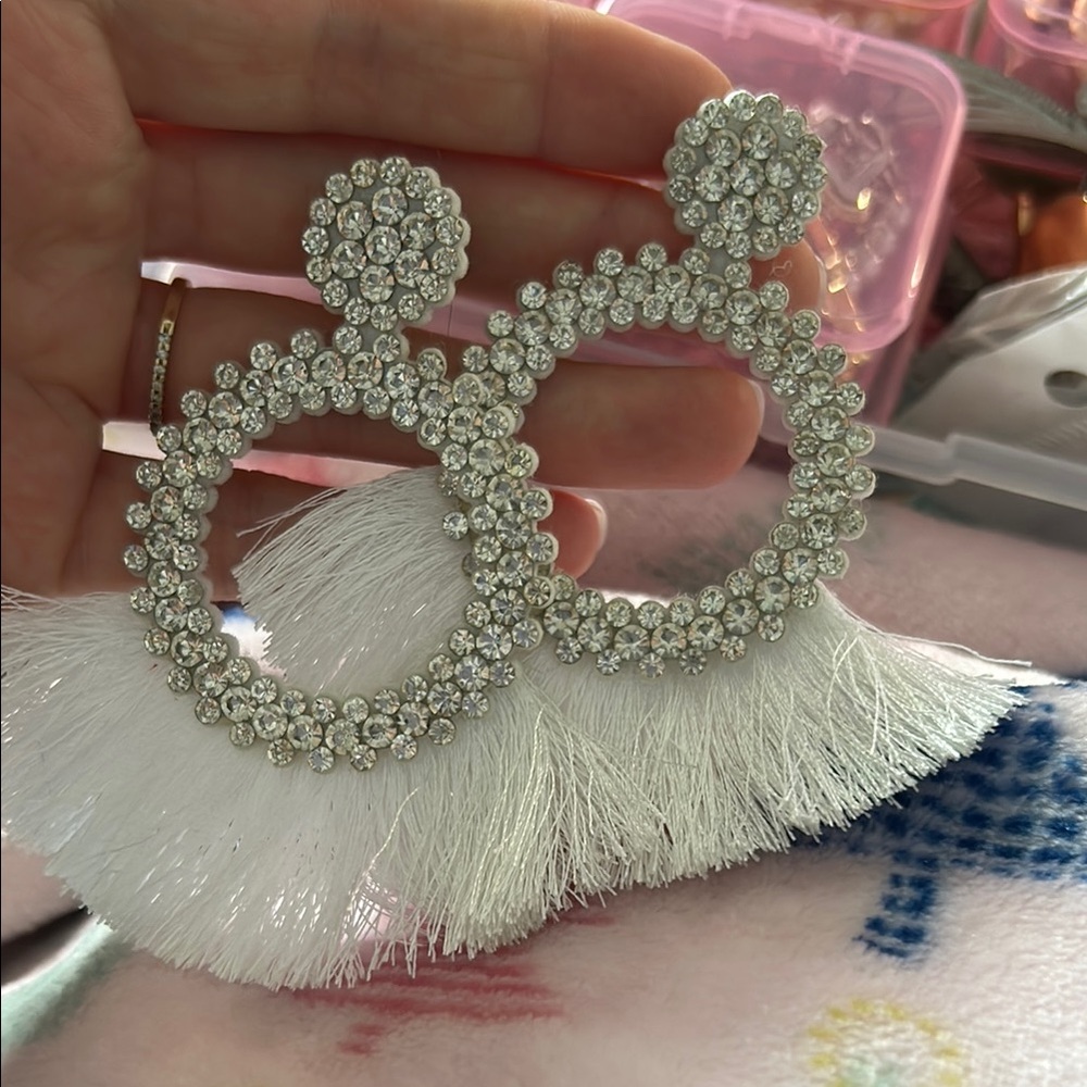 White earrings